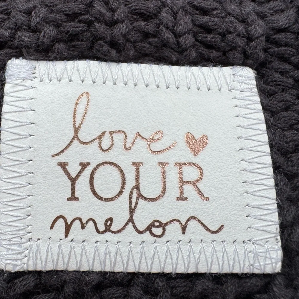 LOVE YOUR MELON Beanie Hat Cuffed Style Cotton Black with White Men’s Women’s